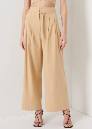 Derek Lam -Sergio High Waist Wide Leg Pants Almond