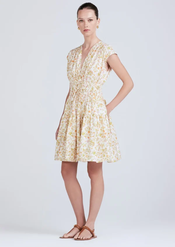 Derek Lam -Tora V-Neck Dress Cream Multi