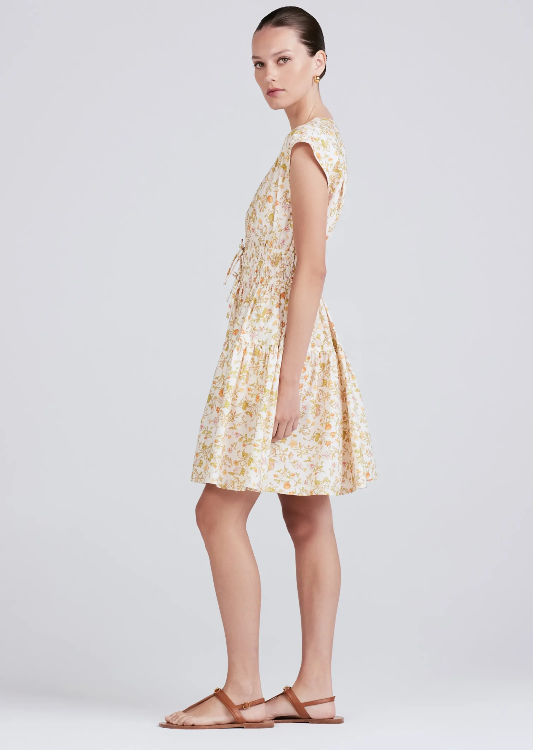 Derek Lam -Tora V-Neck Dress Cream Multi