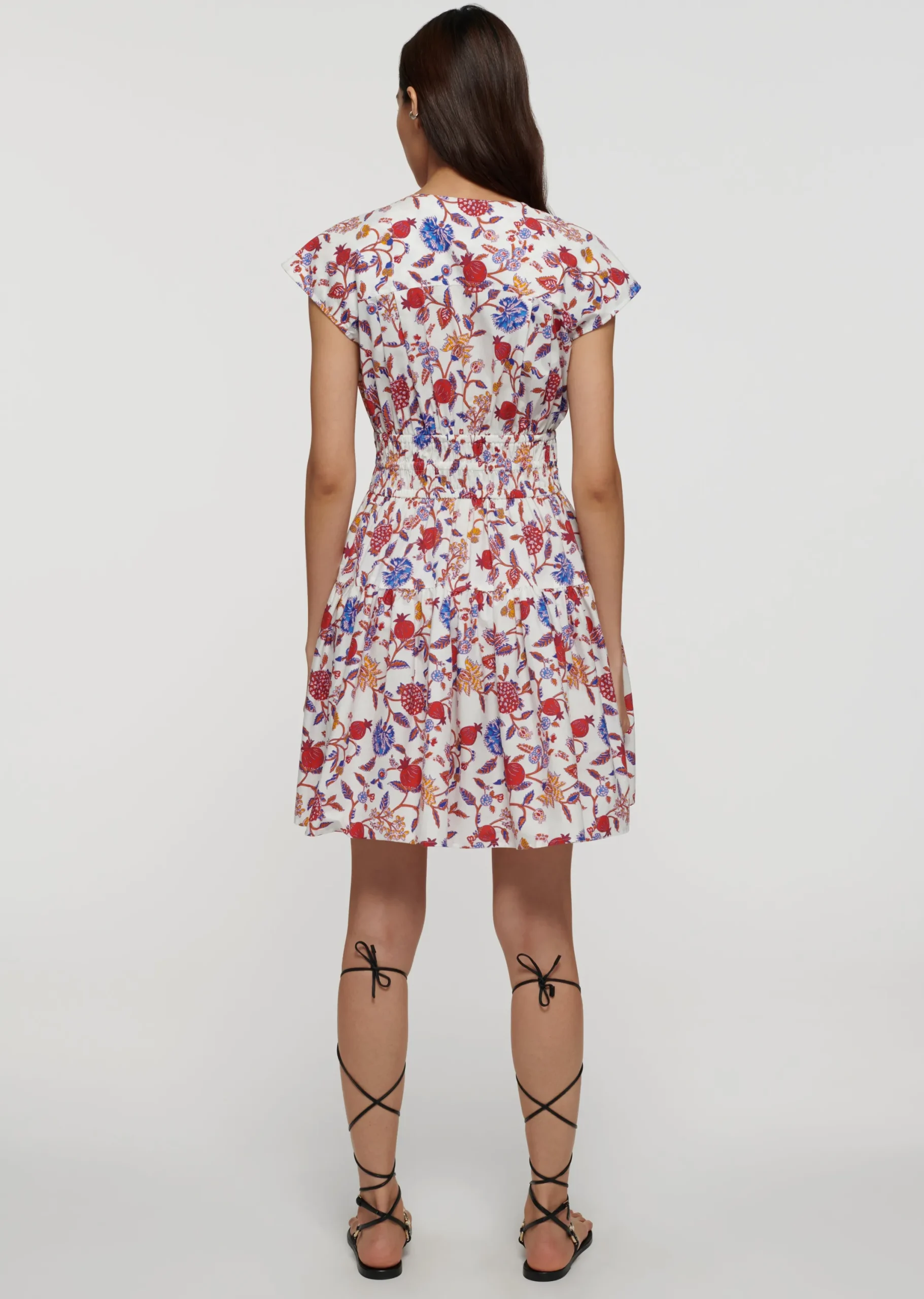 Derek Lam -Tora V-Neck Dress White Multi