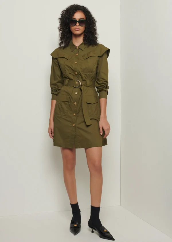 Derek Lam -Verity Utility Shirt Dress Olive