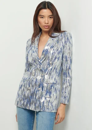 Derek Lam -Walter Double Breasted Jacket Blue-Silver Multi